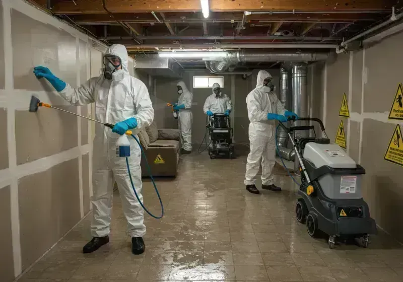 Basement Moisture Removal and Structural Drying process in Newaygo County, MI